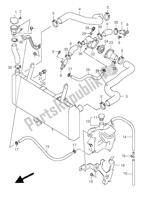 Tutte le parti per il Tubo Del Radiatore del Suzuki SV 650 NS 2006