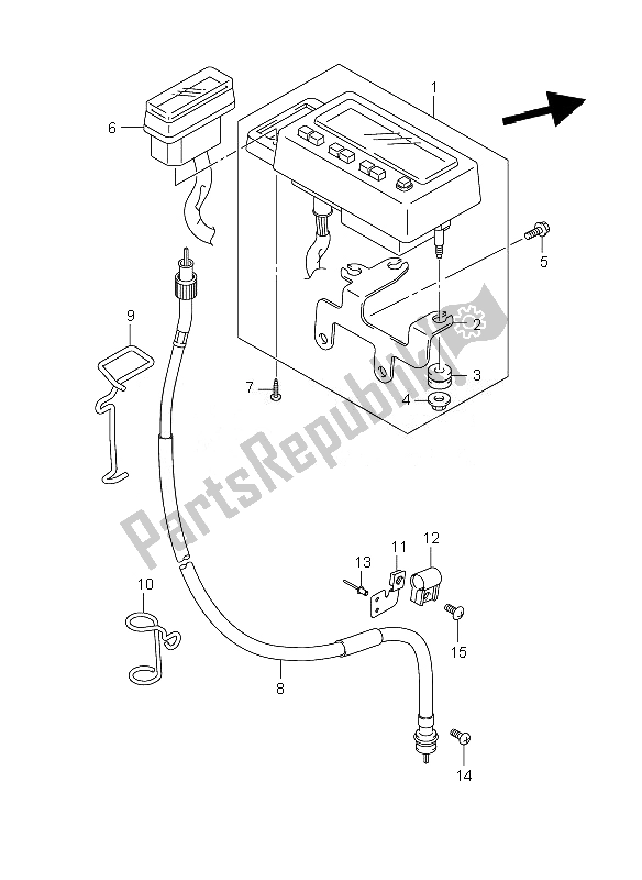 All parts for the Speedometer of the Suzuki DR Z 400 SM 2007