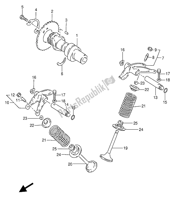 All parts for the Valve of the Suzuki GN 250E 1991