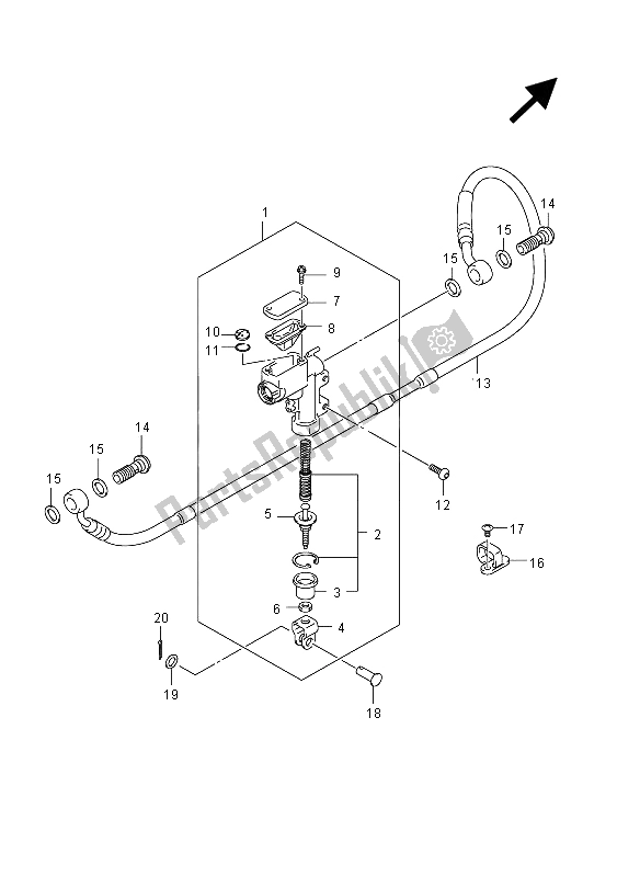 Tutte le parti per il Pompa Freno Posteriore del Suzuki RM Z 450 2012