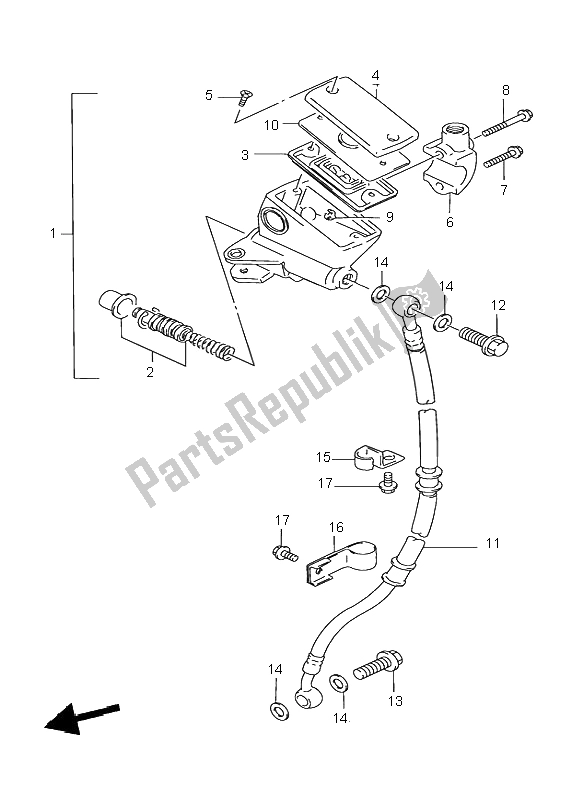 Todas las partes para Cilindro Maestro Delantero de Suzuki GS 500H 2001