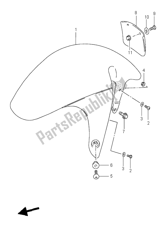 Todas las partes para Guardabarros Delantero de Suzuki GSX R 1100W 1995