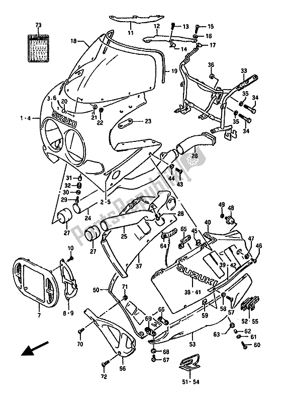 Todas as partes de Capota (9sr) do Suzuki GSX R 750 1988