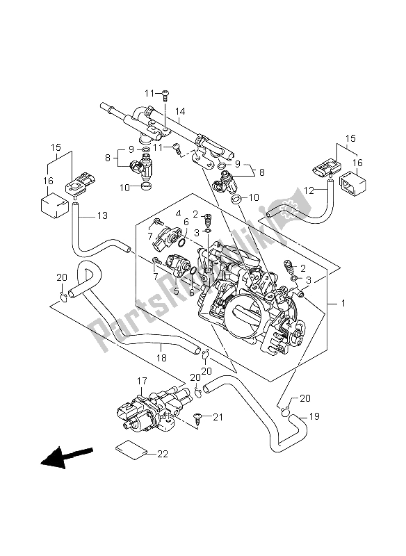 All parts for the Throttle Body of the Suzuki VZR 1800 Rnzr2 M Intruder 2008