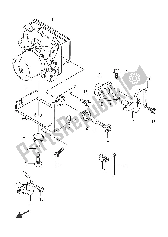 All parts for the Hydraulic Unit (an400a) of the Suzuki Burgman AN 400 ZZA 2016