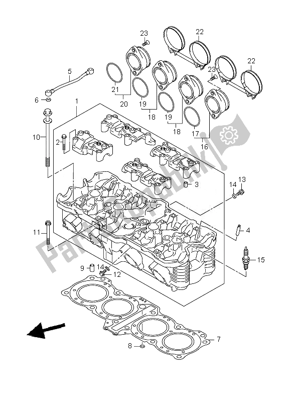 All parts for the Cylinder Head of the Suzuki GSF 650 Nsnasa Bandit 2007