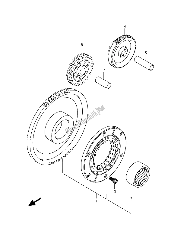 All parts for the Starter Clutch of the Suzuki LT A 500 XPZ Kingquad AXI 4X4 2015