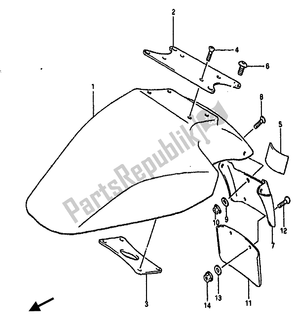 Todas las partes para Guardabarros Delantero de Suzuki GSX R 1100 1989