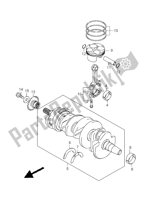 Todas las partes para Cigüeñal de Suzuki GSX R 600 2008