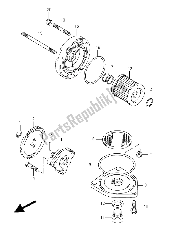 Todas las partes para Bomba De Aceite de Suzuki DR Z 125 SW LW 2003