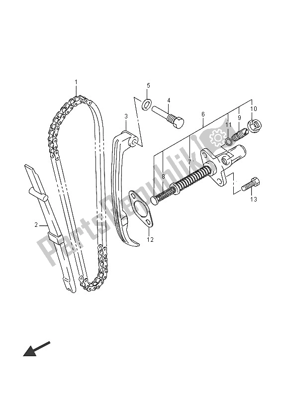 Tutte le parti per il Catena A Camme del Suzuki DR Z 125 LW 2016