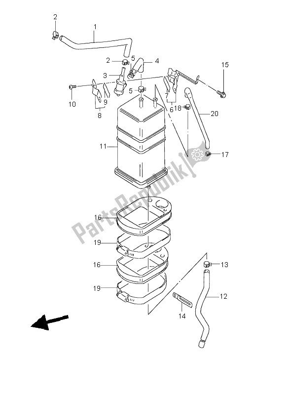 Toutes les pièces pour le Cartouche (californie Uniquement) du Suzuki GN 125E 1995