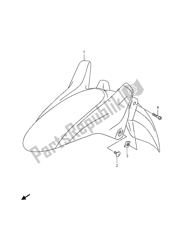 All parts for the Front Fender of the Suzuki DL 650A V Strom 2014