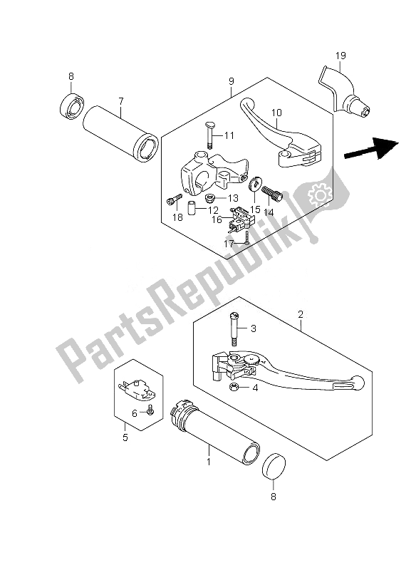 Toutes les pièces pour le Levier De Poignée du Suzuki VZR 1800 RZ M Intruder 2007