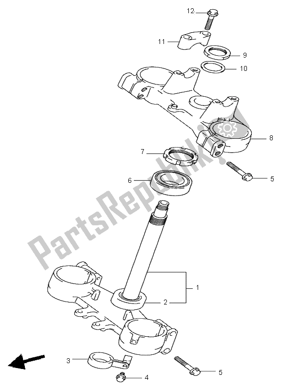 Tutte le parti per il Gambo Dello Sterzo del Suzuki RM 125 2001