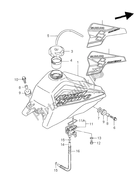 Todas las partes para Depósito De Combustible de Suzuki LT 80 Quadsport 2002