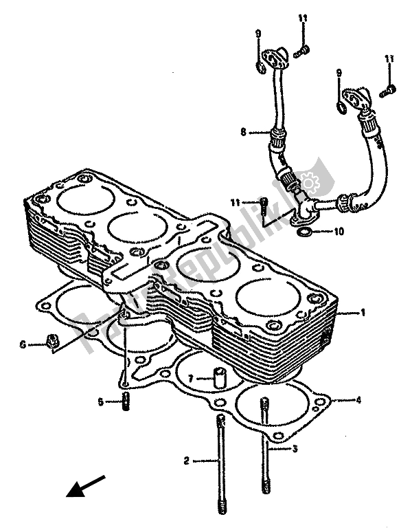 Alle onderdelen voor de Cilinder van de Suzuki GSX 750F 1990