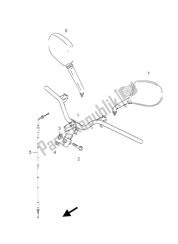 Alle onderdelen voor de Stuur van de Suzuki AY 50A LC Katana 2006