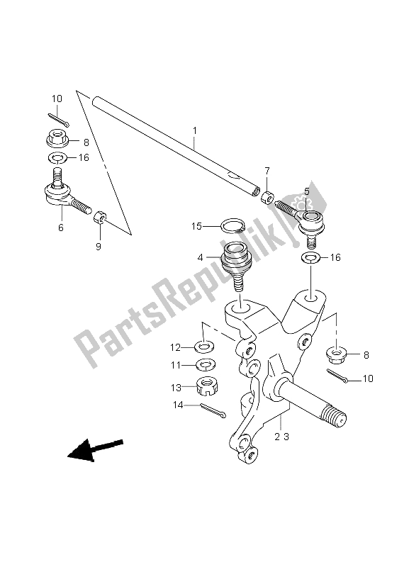 All parts for the Steering Knuckle of the Suzuki LT F 250 Ozark 2005