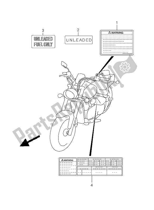 All parts for the Label of the Suzuki VZ 800 Marauder 2005