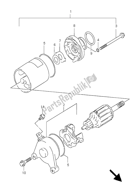 Alle onderdelen voor de Start De Motor van de Suzuki DR 125 SE 2000