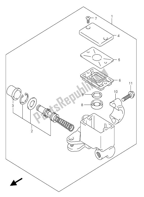 All parts for the Front Master Cylinder (e38) of the Suzuki AN 250 Burgman 2006