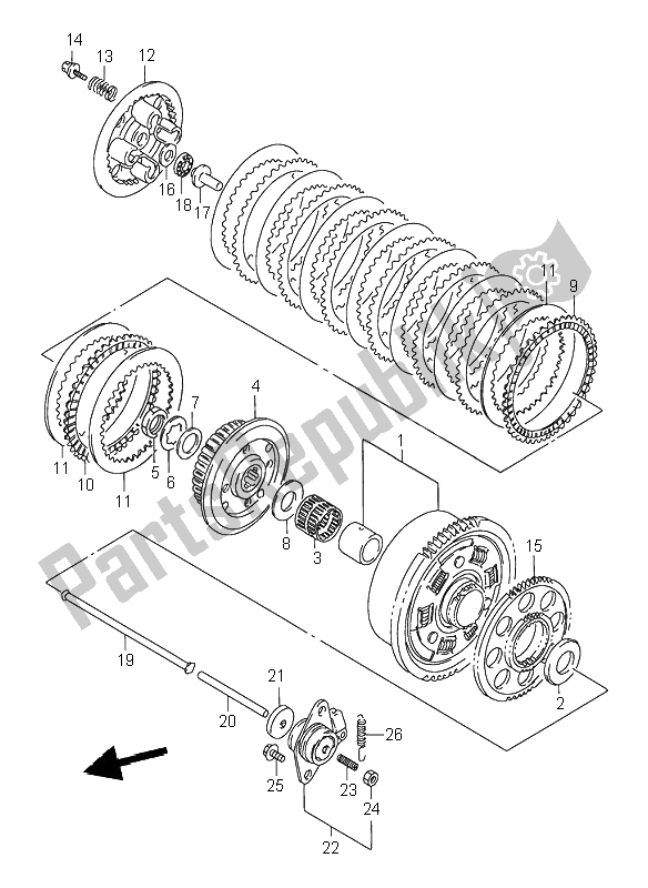 Todas las partes para Embrague de Suzuki GSX 750F 1996