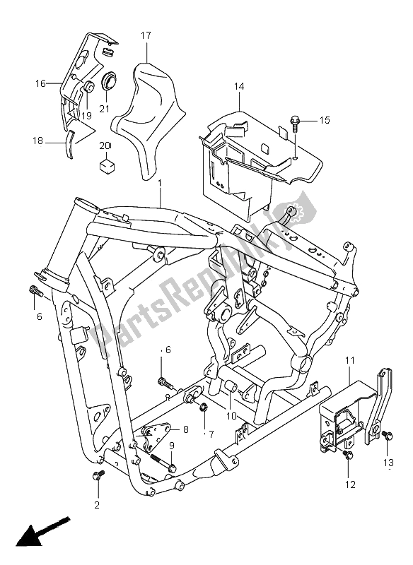 All parts for the Frame of the Suzuki VL 800Z Volusia 2005