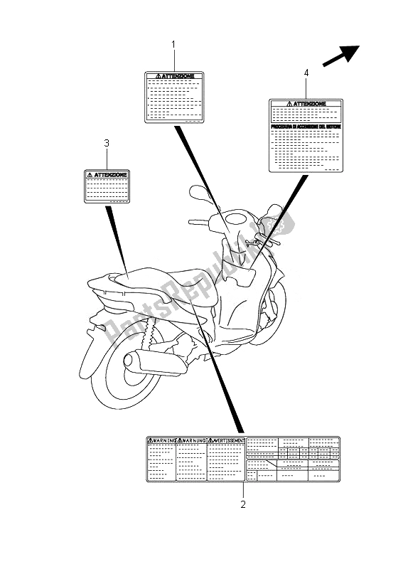 Toutes les pièces pour le étiquette du Suzuki UX 150 Sixteen 2010