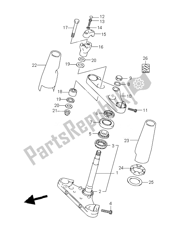 All parts for the Steering Stem of the Suzuki C 800 VL Intruder 2010