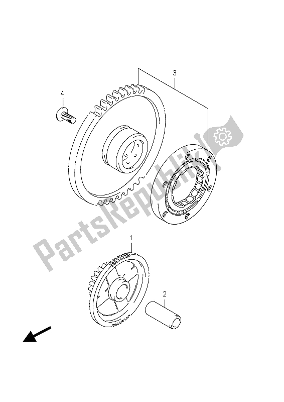 Alle onderdelen voor de Starterkoppeling van de Suzuki GSF 1250 SA Bandit 2012
