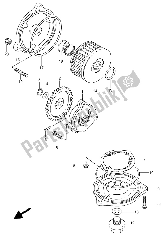 Todas as partes de Bomba De óleo do Suzuki GN 250 1994