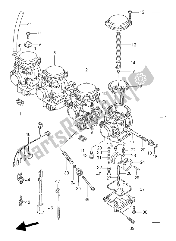 Toutes les pièces pour le Carburateur du Suzuki GSF 600 NS Bandit 1998