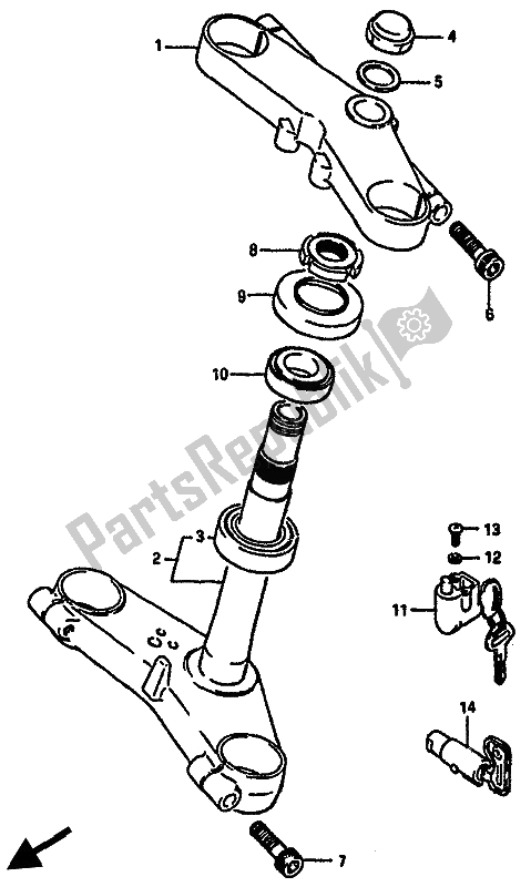 Wszystkie części do Mostek Kierownicy Suzuki GSX R 750X 1987