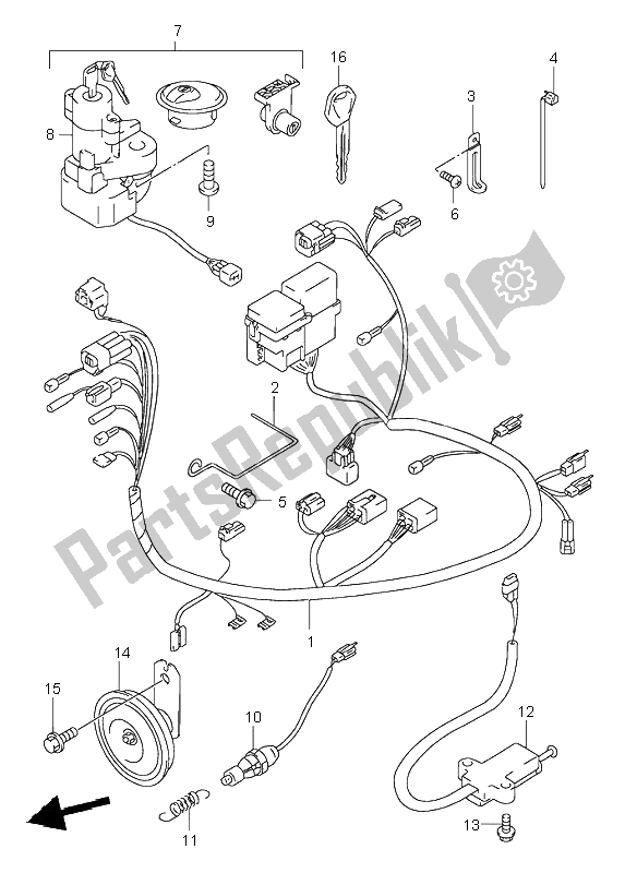 All parts for the Wiring Harness of the Suzuki GZ 250 Marauder 1999