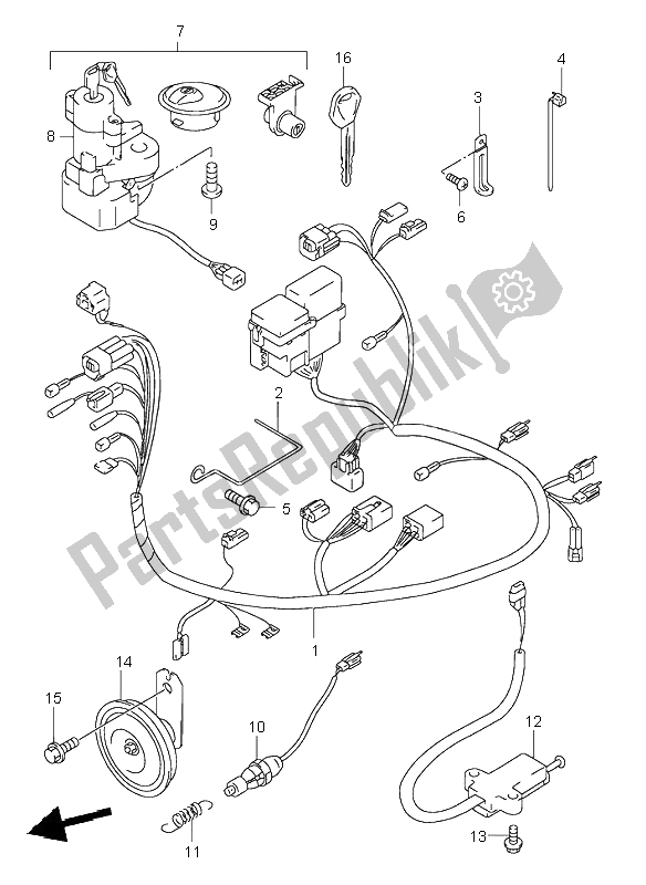 All parts for the Wiring Harness of the Suzuki GZ 250 Marauder 1999