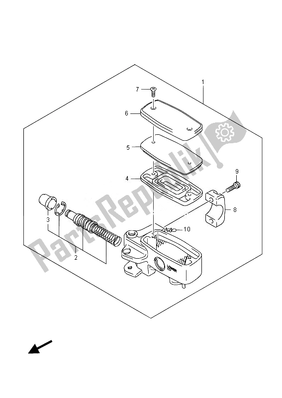 All parts for the Front Master Cylinder (vzr1800zuf E19) of the Suzuki VZR 1800 M Intruder 2014