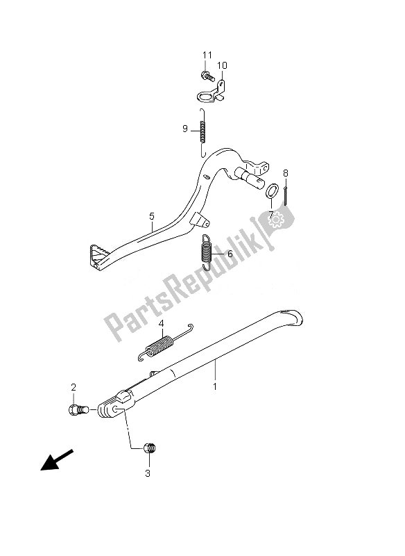 Tutte le parti per il Pedale Del Freno E Del Cavalletto del Suzuki DR 125 SM 2010