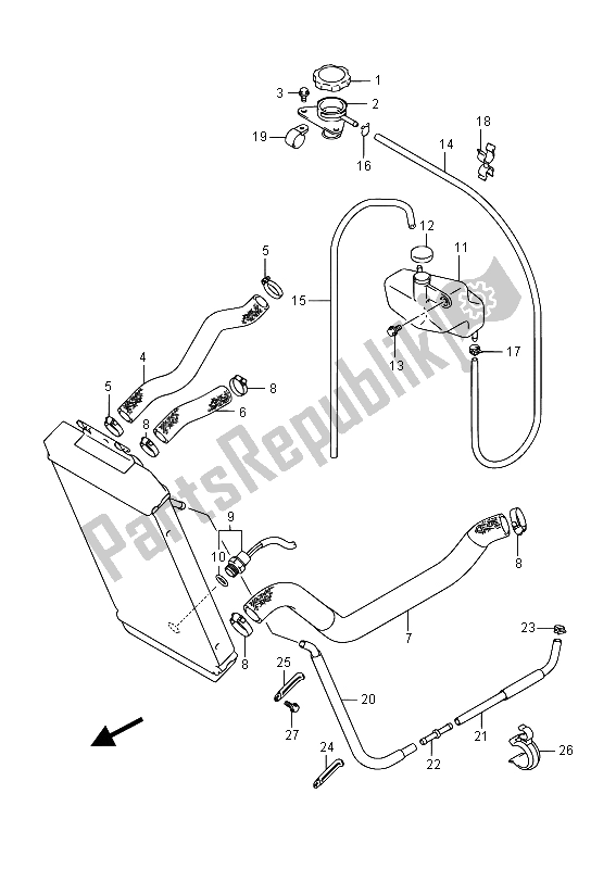 All parts for the Radiator Hose (e02) of the Suzuki VL 800 Intruder 2015