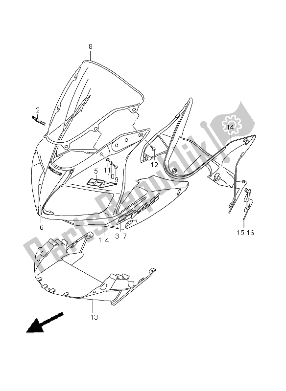 Toutes les pièces pour le Corps De Capotage du Suzuki SV 650 Nsnasa 2009