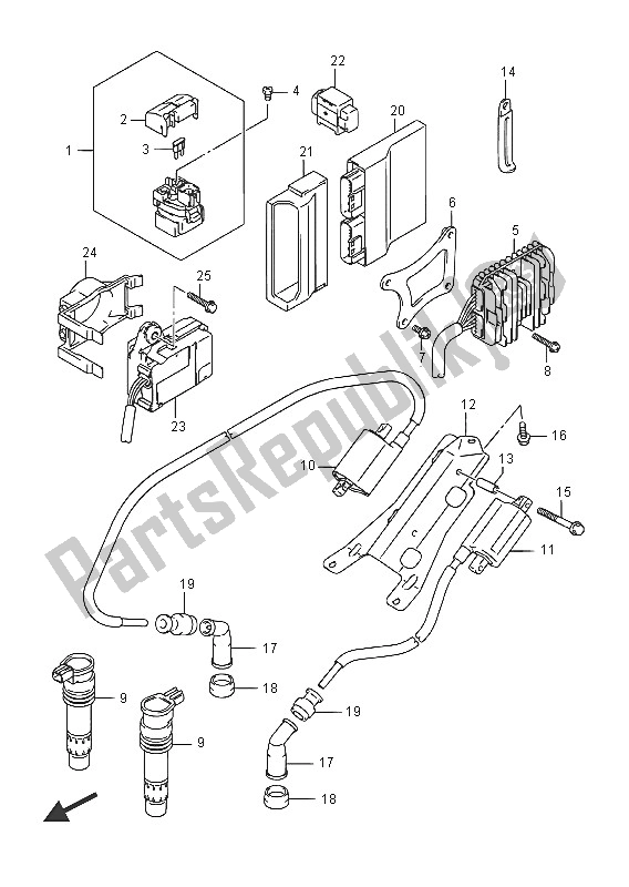 All parts for the Electrical (vzr1800bz E02) of the Suzuki VZR 1800 BZ M Intruder 2016