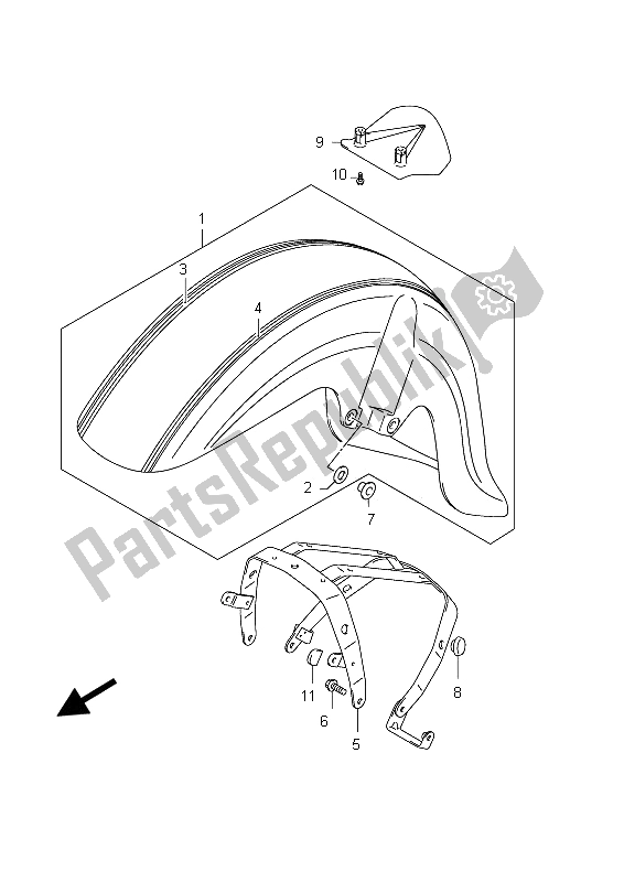 Todas las partes para Guardabarros Delantero (vl800c E02) de Suzuki C 800 VL Intruder 2012