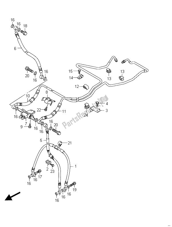 Tutte le parti per il Tubo Freno Anteriore (gsf650sua) del Suzuki GSF 650 Sasa Bandit 2011