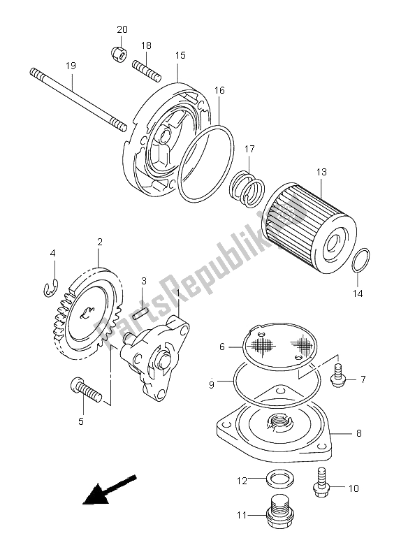 Toutes les pièces pour le La Pompe à Huile du Suzuki RV 125 Vanvan 2005