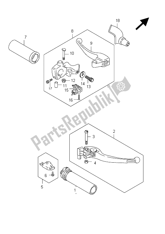 Todas las partes para Palanca De La Manija de Suzuki C 800 VL Intruder 2012