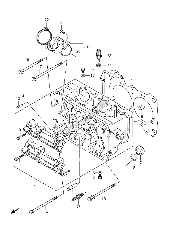 Alle onderdelen voor de Cilinderkop van de Suzuki AN 650Z Burgman Executive 2014