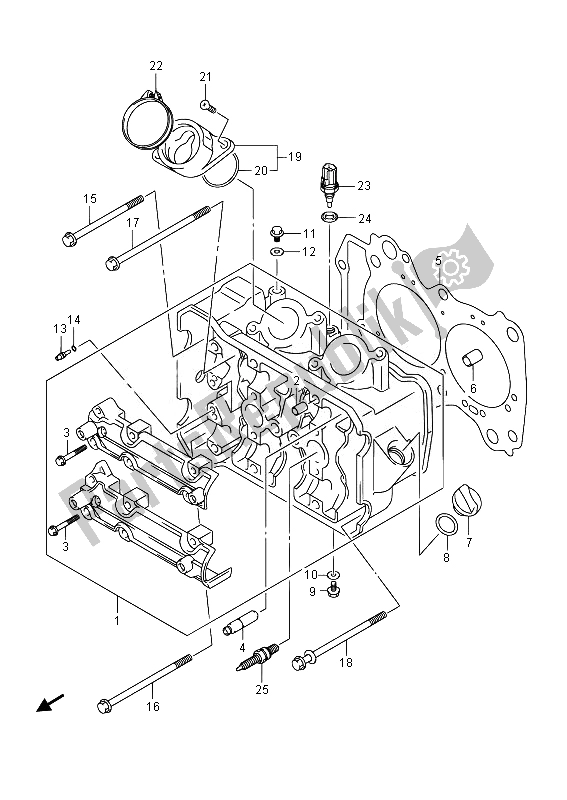 All parts for the Cylinder Head of the Suzuki AN 650Z Burgman Executive 2014