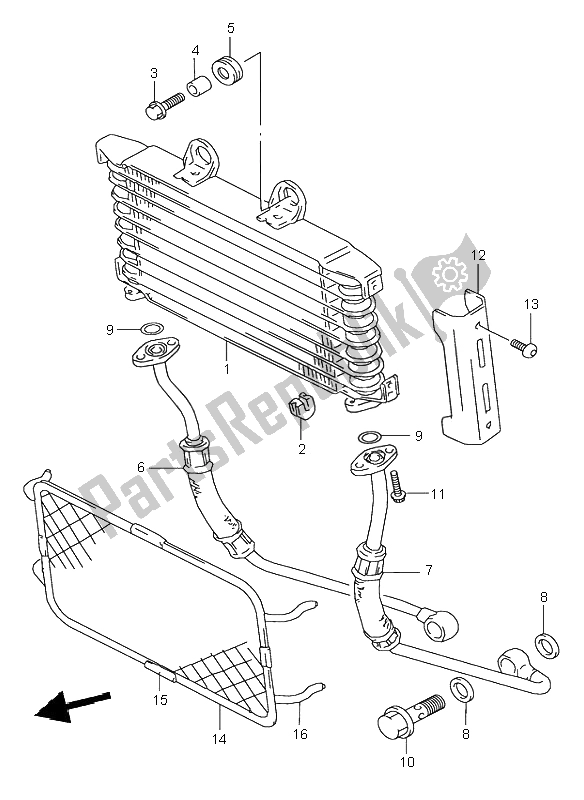 Tutte le parti per il Radiatore Dell'olio del Suzuki GSX 750 2001