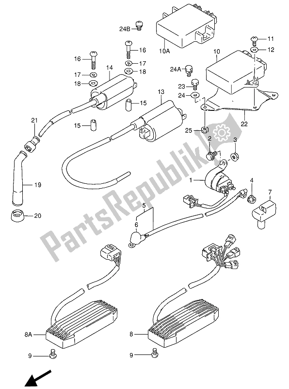 Alle onderdelen voor de Elektrisch van de Suzuki VS 800 GL Intruder 1993