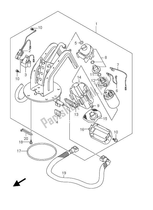 Todas las partes para Bomba De Combustible de Suzuki GSX 1250 FA 2010